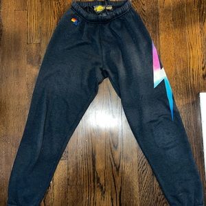 AVIATOR NATION BOLT SWEATPANTS - RAINBOW PINK